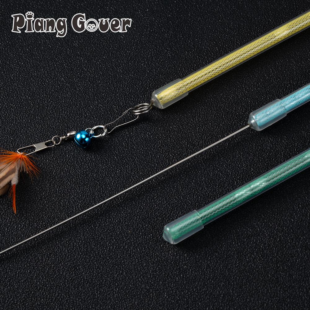 Random Color Short Style Simulated Insect Feather Cat Toy Wand Kitten Pet Toy