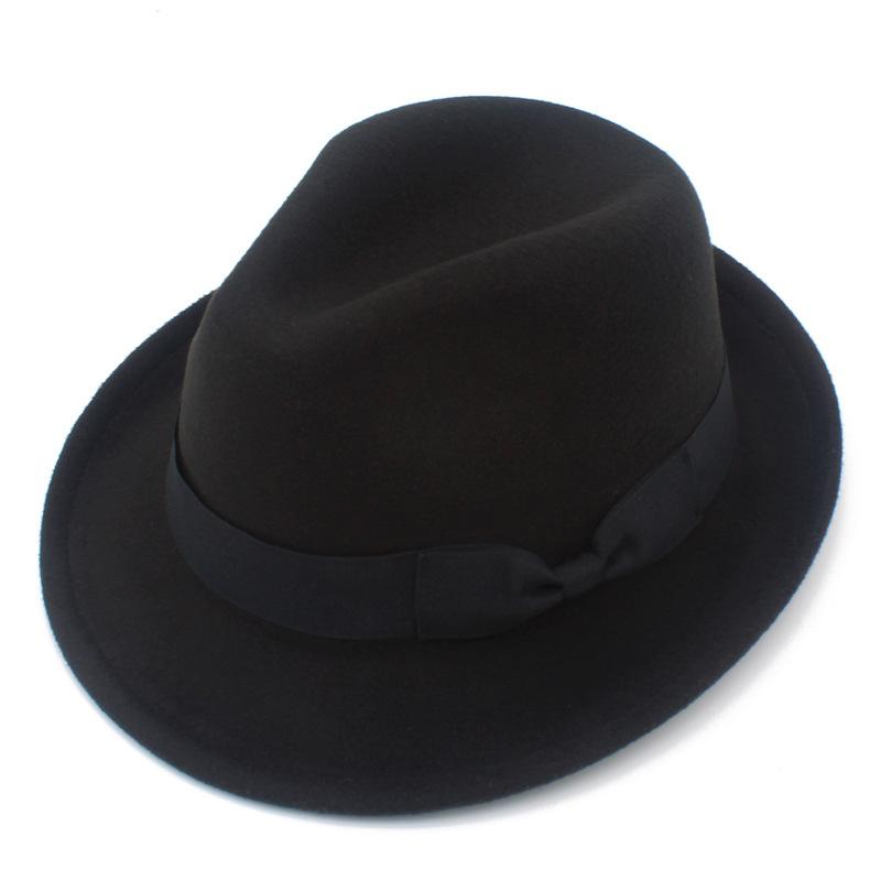 Autumn and winter fashion versatile top hat hot British style jazz hat retro wool felt gentleman's hat