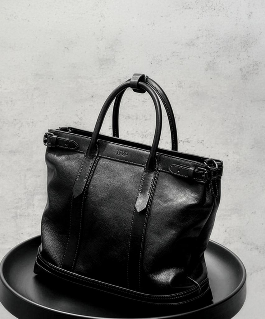 Bvp Glen Check Pattern Genuine Leather Men'S Briefcase T1105