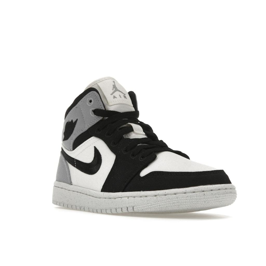 Air Jordan 1 Mid SE Light Steel Grey Canvas Women Sneakers Sail Black DV0427-100