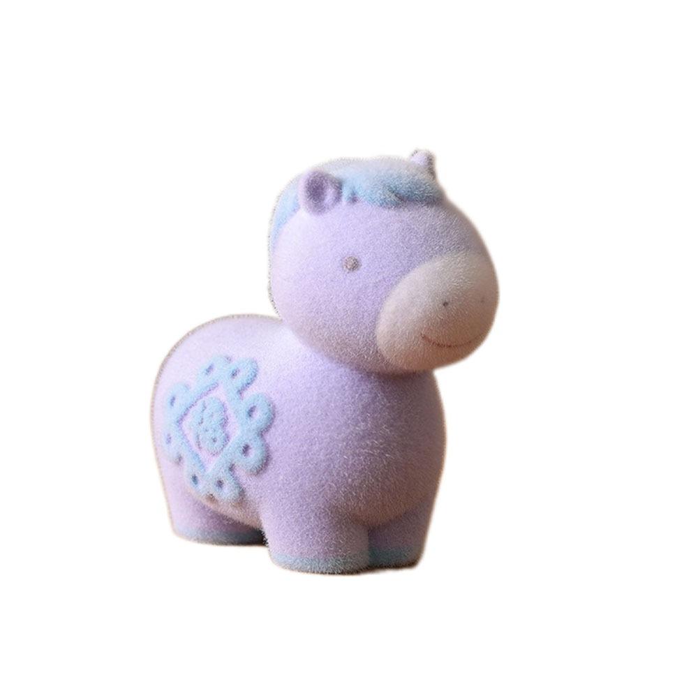

Resin Zodiac Horse Ornaments Lucky New Year Decoration Plucked Horse Year Mascot Ornament Office синій