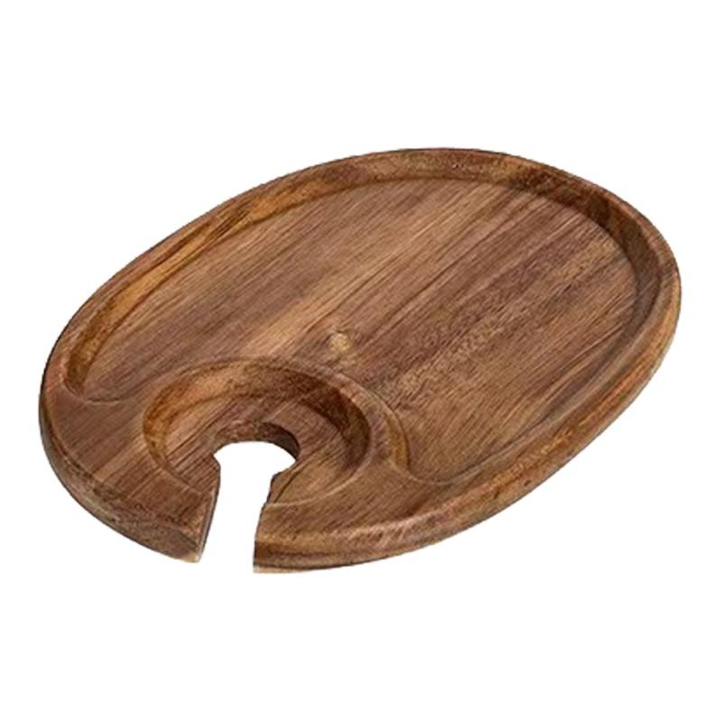 A03F-Acacia Wood For Parties And Dining Wooden Tray-Modern Irregular Design For Red Wine& Steak Serving Platters