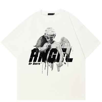 Streetwear Angel Boy Grafisch Unisex T-shirt Katoenen T-shirt Unisex Tops Tees Zomer T-shirt met korte mouwen