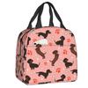 Dachshund Thermal Insulated Lunch Bag Women Badger Sausage the Wiener Dog Lunch Tote for Outdoor Camping Travel Storage Food Box