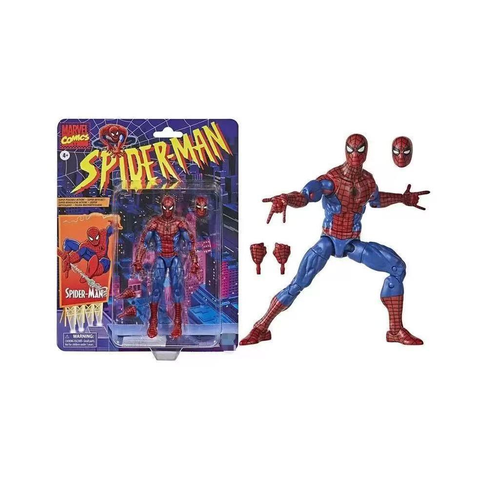 Retro Spider Man Figurine, Movable Joint Model Toy, Barry Symbiote, Venom Battle Suit Doll, Hanging Card