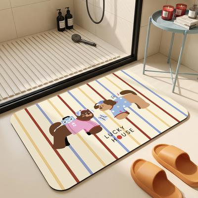 Bathroom Floor Mat Dirt-resistant Non-slip Mat Household Toilet Door-absorbing Quick-drying Mat Cartoon Cute Bathroom Floor Mat