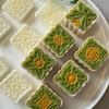 Mooncakes Mold Cookie Stamp Bean Pastes Cake Moulds with 6 Stamp ABS Plastic Pastries Mold for Baking Enthusiasts