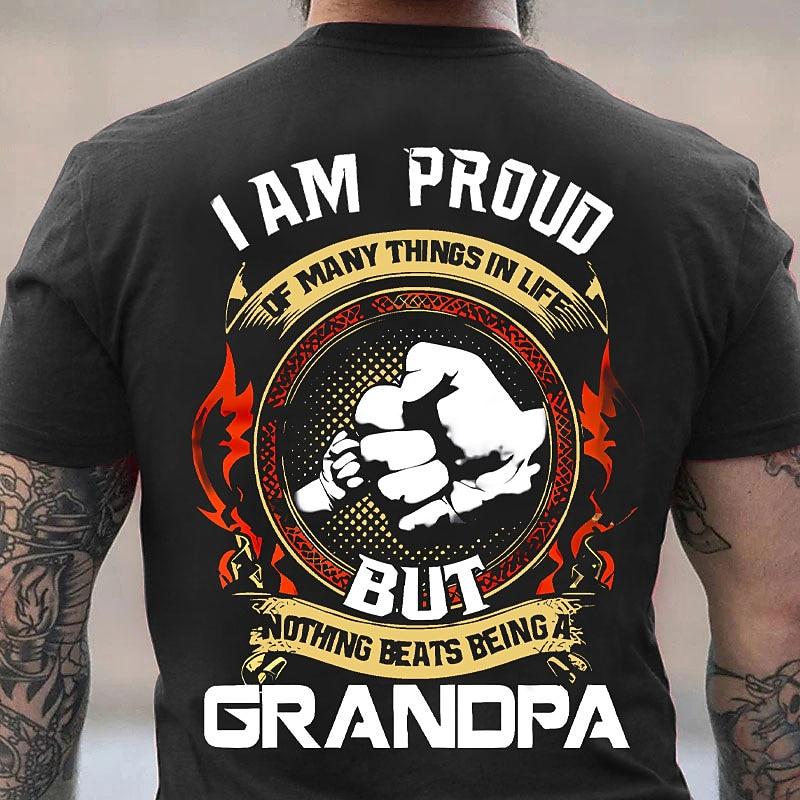Grandpa Proud Mens Graphic T-Shirt | Nothing Beats Being A Grandpa Short Sleeve Tee