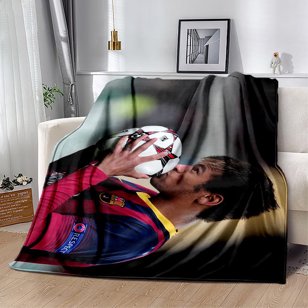 Neymars Ikonischer Haarschnitt Decke Strapazierfähiger Komfort Perfekt für Couch Picknicks Sofa Vier Jahreszeiten Vielseitig Spielerisches Design