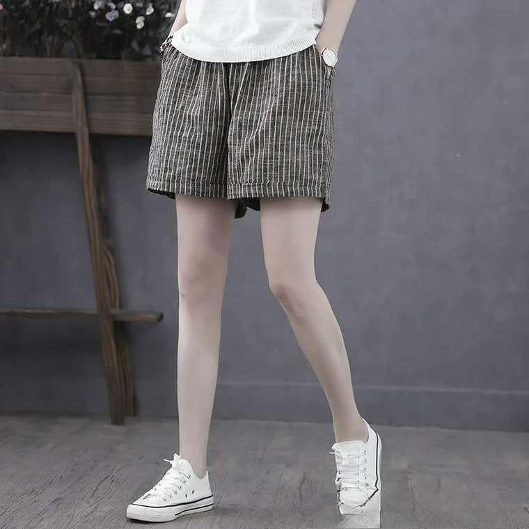 Shorts Women's Summer Cotton and Linen Shorts Women's Outer Wear Large Size Loose High Waist Casual Pants Wide-leg Pants Women's Summer