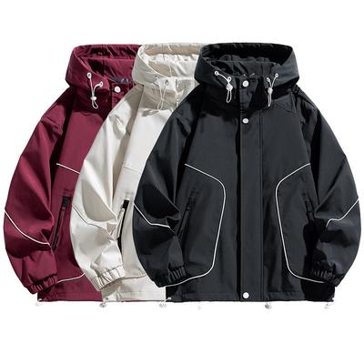 Herren Große Größe Lose Berg Outdoor Werkzeug Kapuzenjacke Herren Frühling und Herbst Jacke