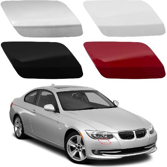 TOPUS Front Bumper Headlight Washer Nozzle Cover Cap for BMW E92 E93 328i 335i 335is 2011-2013 61677253394 61677253393 (White, Right passenger Side) Red Right passenger Side