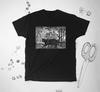 Schwarze Katze Grafik Schwarz-Weiß Unisex T-Shirt S-5XL Unisex T-Shirt