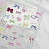 5D Embossed Color Line Bow Nail Art Stickers - 3D Waterproof Decals