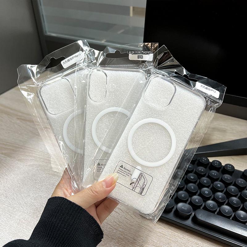 Compatible iPhone 16 Pro Max Case: High-Transparency PC, Bare Feel, Magnetic for Apple 15, Simple, Transparent.