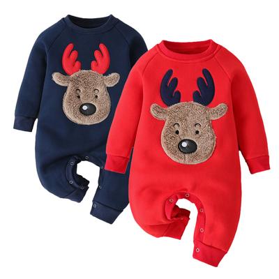 Baby Cotton Clothes Christmas Baby Romper Newborn Clothes Fleece Lining New Year Kids Jumpsuit for Girls Boys One-Piece Toddler Outfit Infant Clothing