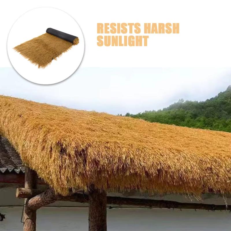 Plastic Synthetic Grass Artificial Thatch Roof Roll for Bar, Outdoor Farmhouse, Roofing, Beach Hut, Home Decor Building Material