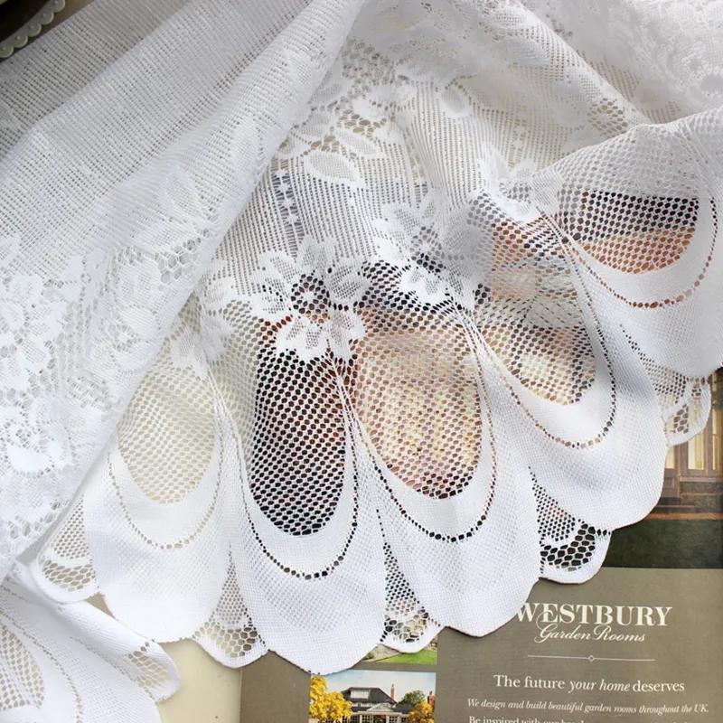

1pc White Lace Sheer Curtains Dining Room Kitchen Cafe Voile Valance Short Curtain Window Treatment Door Curtain Drapes W150xH60cm 59x24in&Rod Pocket