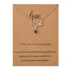 Christmas Swan Elk Love Language I Love You Projection Necklace Pendant Clavicle Chain