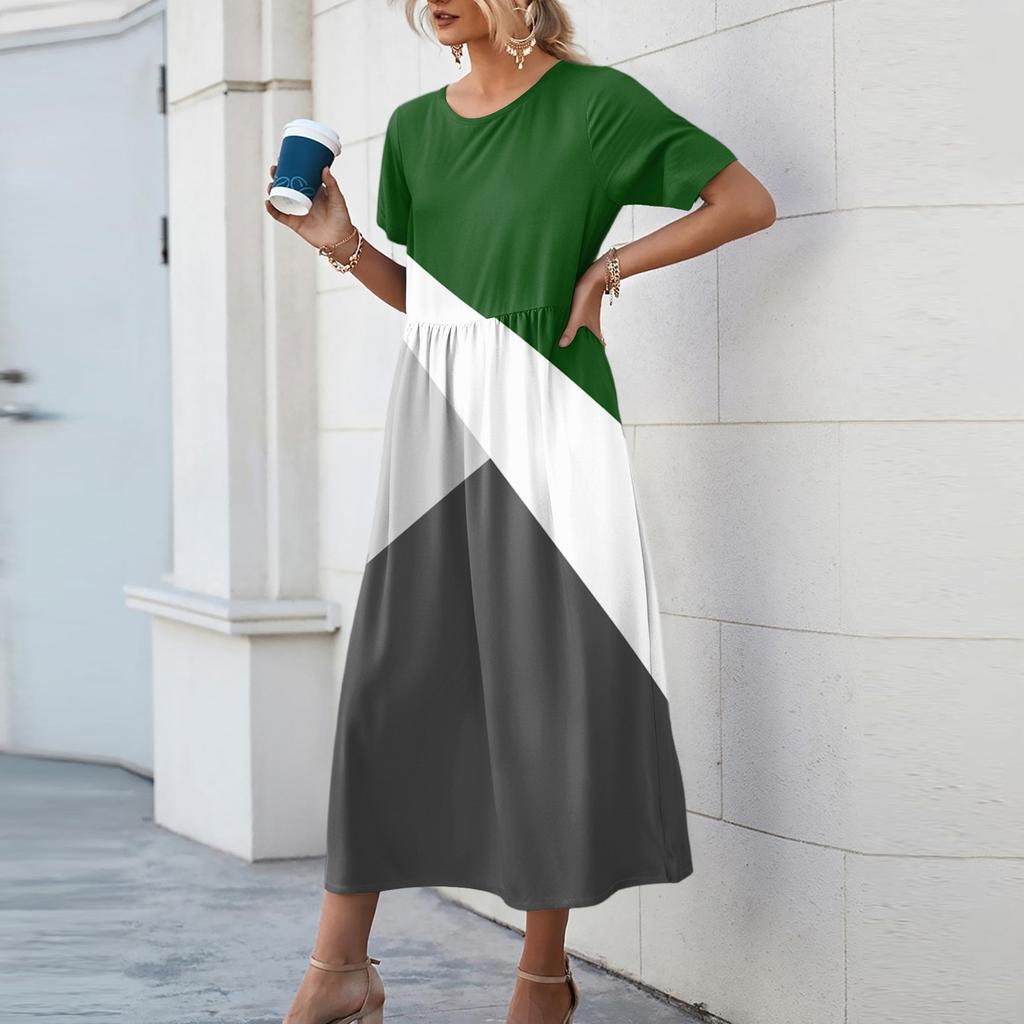 Women's Fashion Temperament Elegant Waisted Floral Casual Dresses