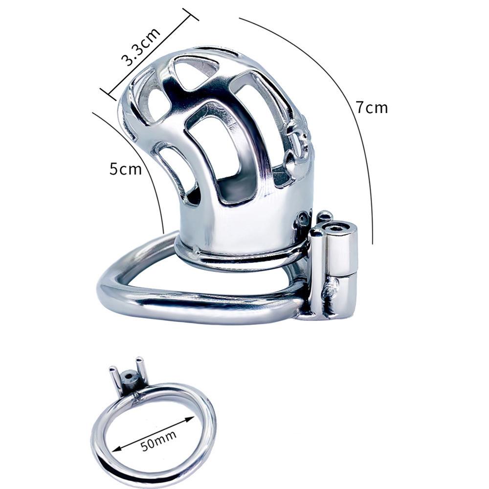 CB Lock for Men Stainless Steel Penis Cage Adult Sex Toy Cock Cage Cockring BDSM Slave Fetish Chastity Device Cuckold