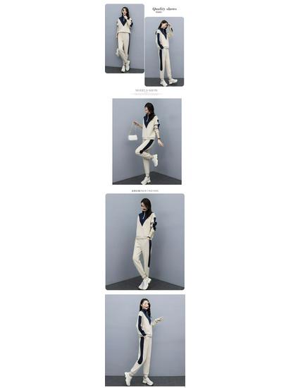 Trendy Plus Velvet Women's Sports Suit: 2026 Autumn/Winter Korean Style Long Sleeve Hoodie & Pants Two-Piece Set