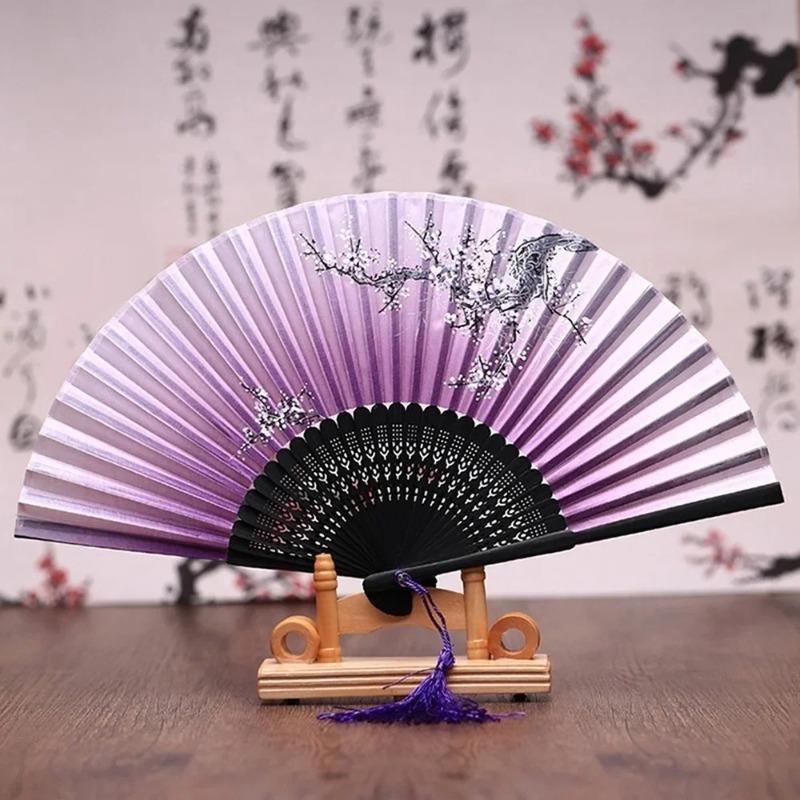 Chinese Japanese Style Folding Silk Bamboo Butterfly Sakura Hand Fan Wedding Gift