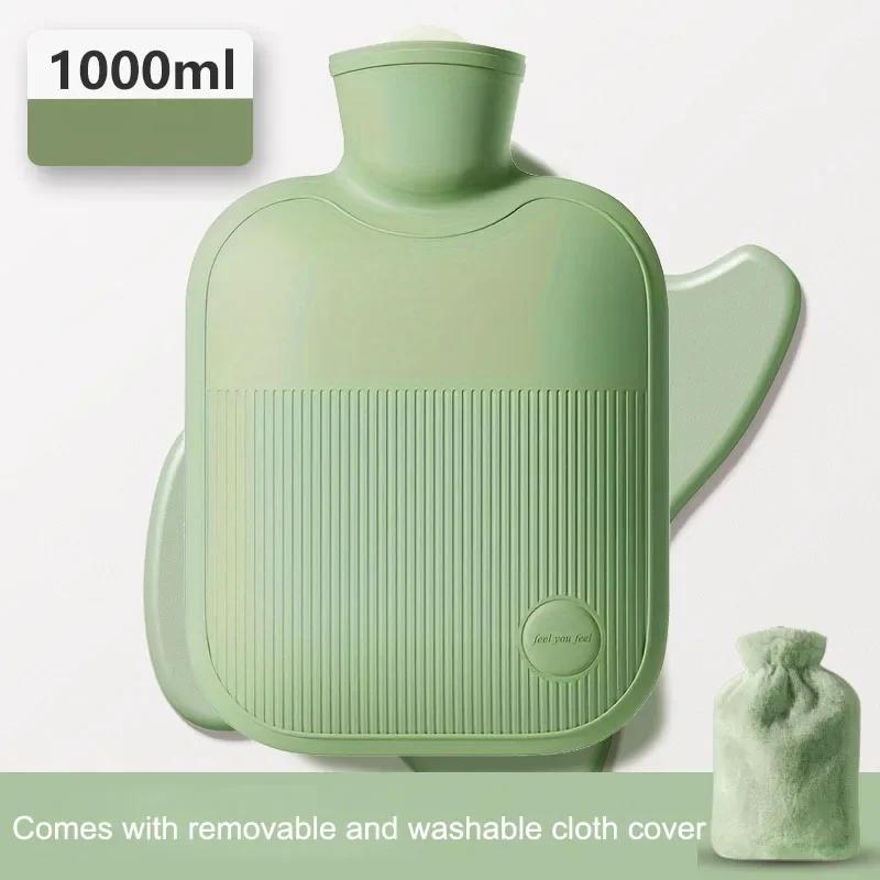1000ml Explosion-Proof Hot Water Bottle with Soft Cloth Cover Non-Slip Grip for Menstrual Pain Relief Cozy Durable Heat Therapy