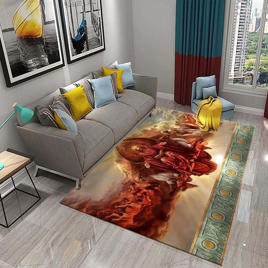 3D Ancient Greek Mythology Carpet for Non-slip Doormat Kitchen Bathroom Mat Living Room Floor Carpet Welcome Bedroom Decor Rugs