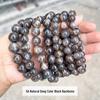 Jinde Jewelry 5A Deep Black Rutilated Sunstone & Moonstone Bead Bracelet