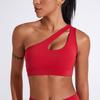 Sports Underwear Hollow out One Shoulder Shockproof Push up Running Fitness Bra Sloping Shoulder Beauty Back Pilates Yoga Vest Women