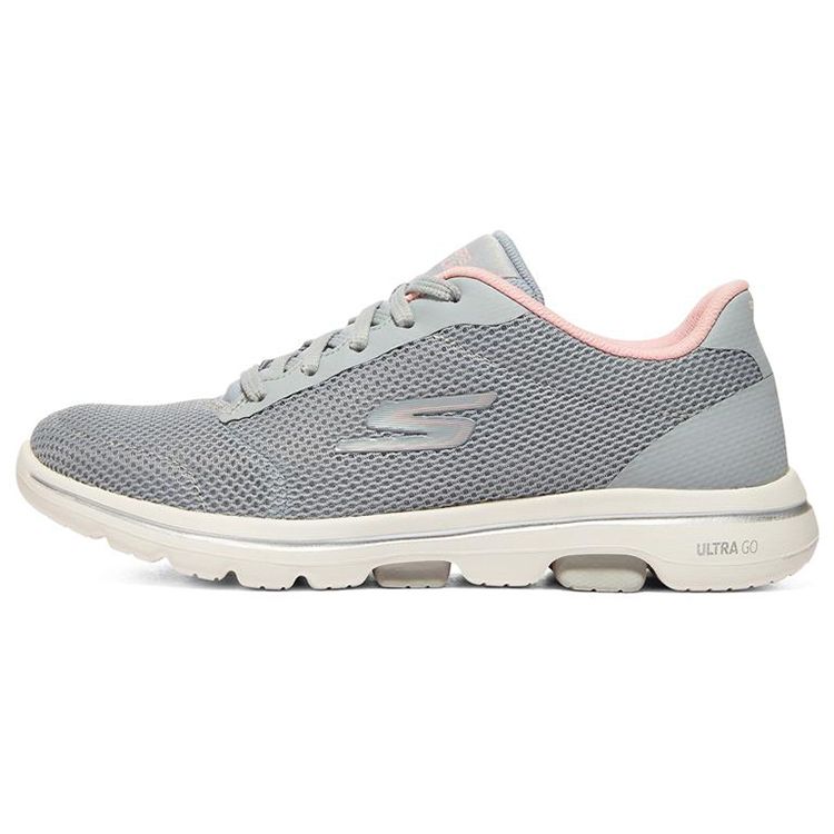 Skechers Go Walk 5 Низкие Беговые Кроссовки Женские Кроссовки Серый Розовый 124155-GYPK 35