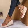 Fashion Women's Summer Beach Wedges Flip-Flops Lightweight Clip Toe Platform Sandals Woman High Heeled Outdoor Slides Orthopedic Shoes