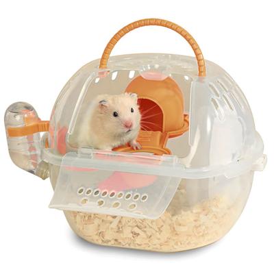 VICHE CATT Hamster Cage Hamster Carry Going Out Cage Stylish Small Animal Going Out Cage with Water Supply (Orange)