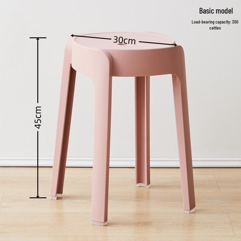 Modern Minimalist Stackable Plastic Stool – Sturdy, Durable, and Thickened Design for Home or Restaurant Use