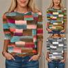 Women's Spring Autumn Long Sleeve Round Neck Slimming T-shirt with Digital Printing Shirt