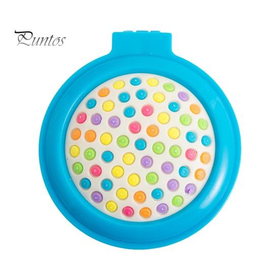 Round Travel Hair Brush with Mirror Folding Pocket Hair Brush Rebound Air Bags Cute 3D Pattern Matte Texture Portable Comb for Home Salon Bedroom