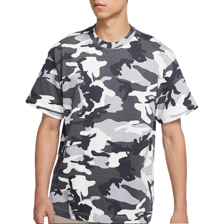 Nike Embroidered Camo Print Short Sleeve T-Shirt Men Tops Light-Grey DN1261-133