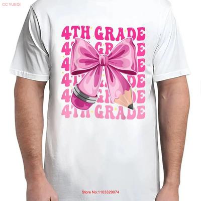First Day Of 4th Grade Coquette Bow Back To School For Adult S 4XL T Shirt Vintage Washed Stretched Fashion Designer Clothes