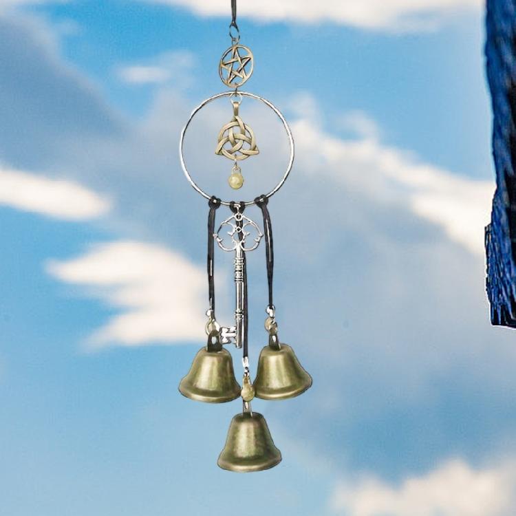 Wiccan Bells Wind Chimes Witch Wind Chimes Door Hangers Hanging Witch Bells Protections Witchcraft Decors Home Decors