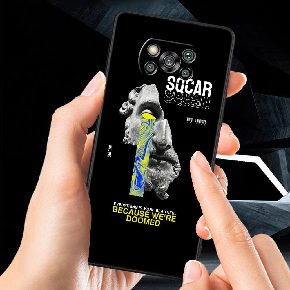 Cartoon Statue Abstract Art Phone Case Cover for Xiaomi Poco F7 Ultra F6 F5 F4 F3 X6 X5 X4 X3 NFC C51 C55 M4 GT Soft TPU Shell