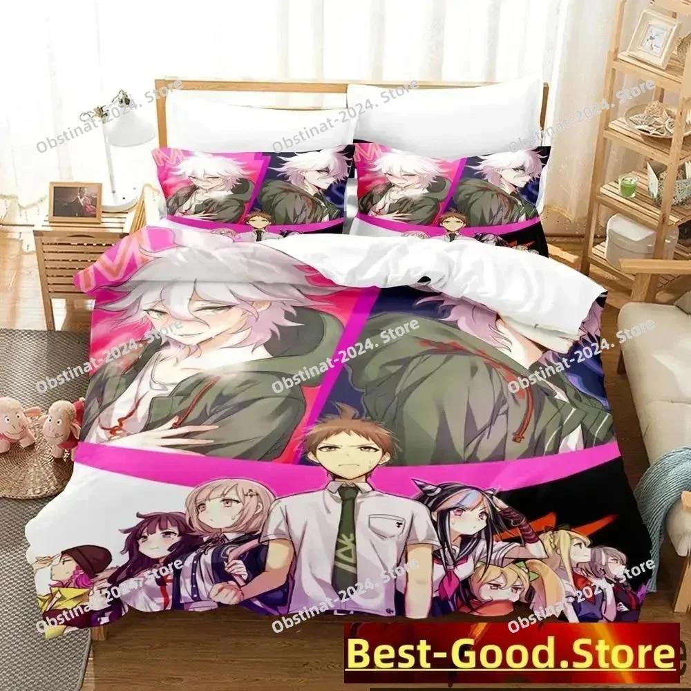 Top Anime Danganronpa Monokuma Bedding Set Printed single Comforter Quilt Duvet Cover Pillow Case 3 Pieces Sets Kids Adult Size