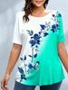 Summer Floral Flower 3D Print T-Shirts Women Casual Short Sleeve Round Neck T Shirt Harajuku Y2K Tees Top Female Street Clothing
