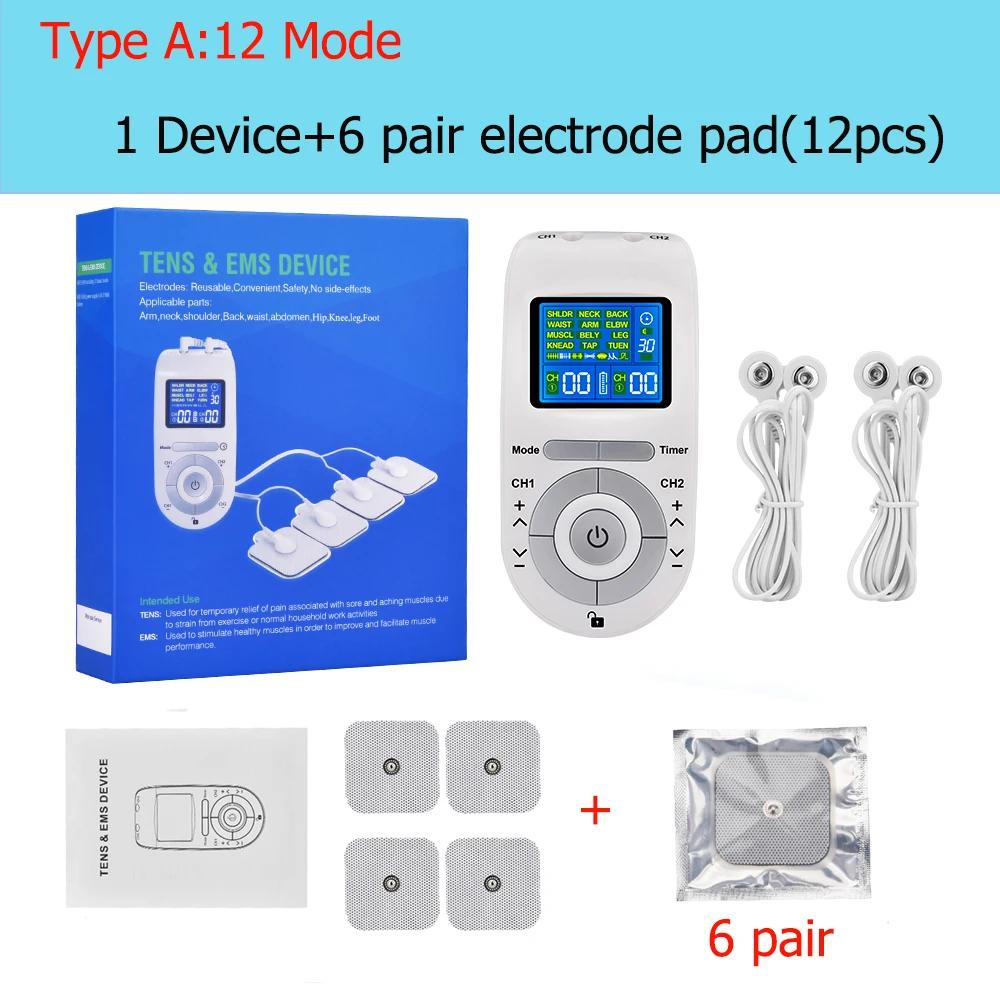 

4 Function Mode Tens Pulse Machine Muscles Nerve Electrostimulator Ems Acupuncture Physiotherapy Massage Equipment Electrode Patch Digital