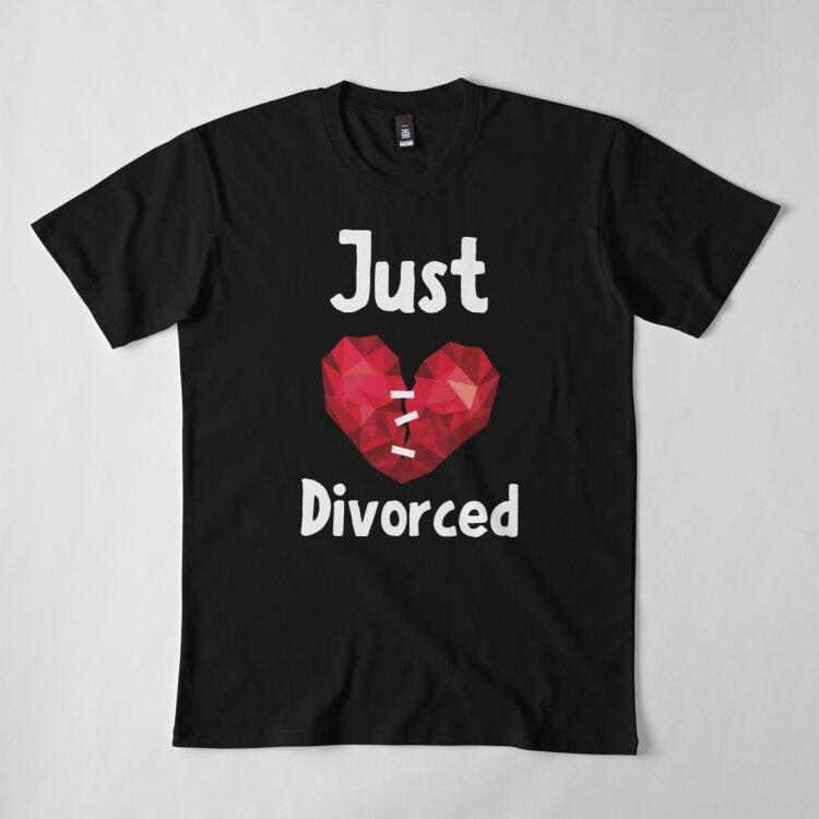 

Мужчины Премиум Хлопок Харадзюку Футболка Только что разведенный развод расставание Принт Футболки Смешной Стиль Круглый шея Хлопчатобумажная футболка Повседневные футболки