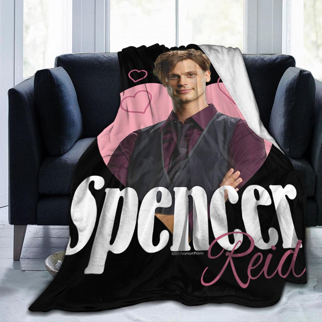 Criminal Minds I Love Spencer Reid Hearts Blankets TV Show Fleece Awesome Soft Throw Blankets Bedding Lounge All Season Travel