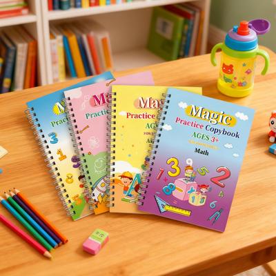 Grooved Writing Exercise Book Kit for Kids Ages 3-5 Handwriting Workbook Practice Copybook Fun Writing Activities for Young Learners