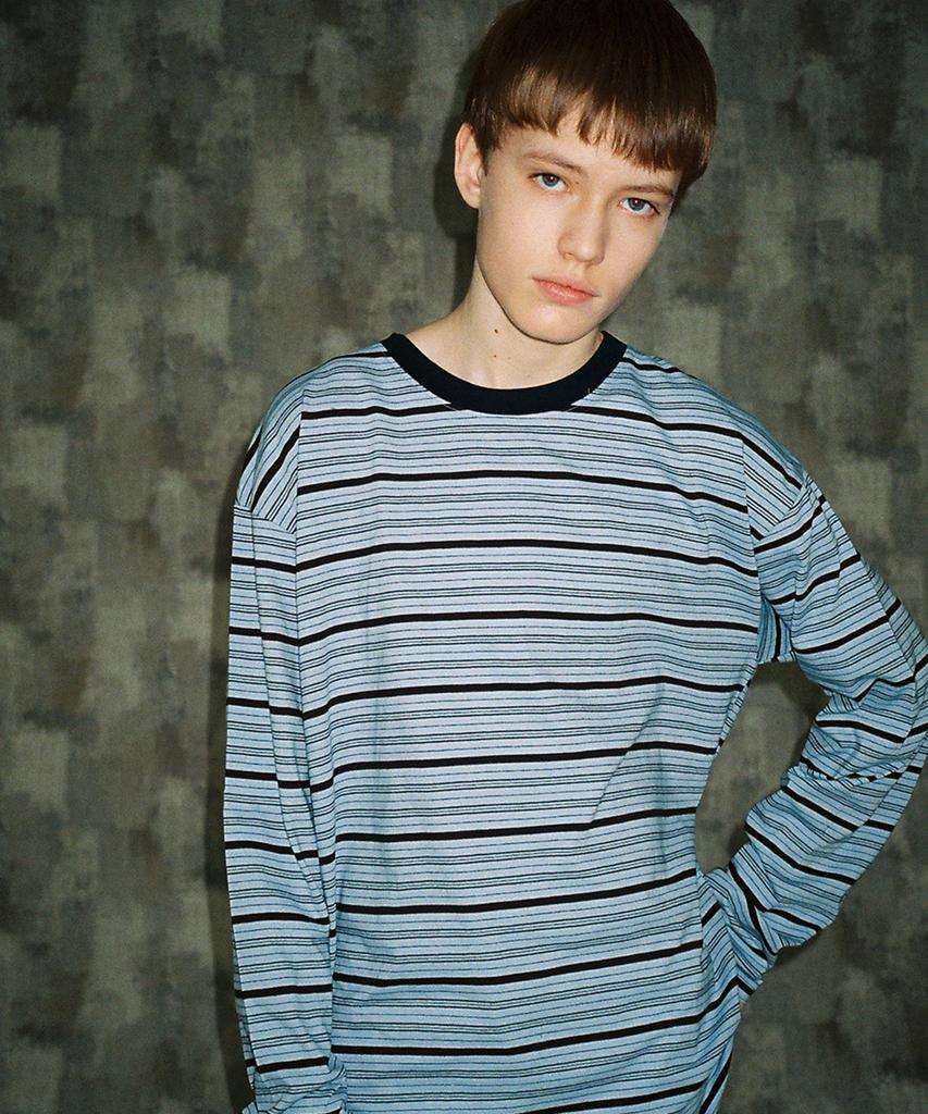 CONICHIWA BONJOUR Multi-Stripe Long Sleeve (White/Sky)