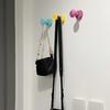 1Pcs/1Set Screw Self-Adhesive Hook Cute Cartoon Sticky Hook For Wall Door Non Punching Hooks For Bag Storage Organizer
