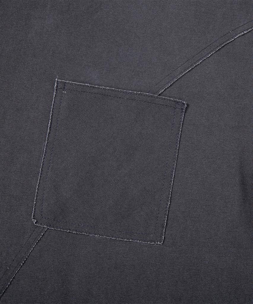 Eichijig Pigment Raw-Edge Asymmetric Panel T-Shirt -Dusty Gray